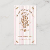 Pink Stripe Floral Baking Pastry Piping Bag Bakery Visitekaartje (Voorkant)