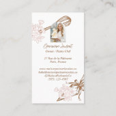 Pink Stripe Floral Baking Utensils Pastry Bakery  Visitekaartje (Achterkant)