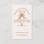 Pink Stripe Floral Baking Utensils Pastry Bakery  Visitekaartje (Voorkant)