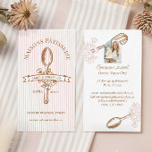 Pink Stripe Floral Spoon Pastry Cakes Bakery Chef Visitekaartje