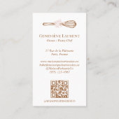 Pink Stripe Floral Whisk Baking Utensil Bakery Visitekaartje (Achterkant)