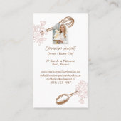 Pink Stripe Floral Whisk Pastry Cakes Bakery Chef Visitekaartje (Achterkant)