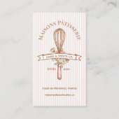 Pink Stripe Floral Whisk Pastry Cakes Bakery Chef Visitekaartje (Voorkant)