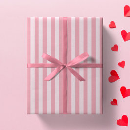 Pink Stripe Girly Striped Preppy Girl Minimalist Cadeaupapier