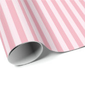 Pink Stripe Girly Striped Preppy Girl Minimalist Cadeaupapier (Rol Hoek)