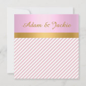 PINK STRIPE GOLD METALLIC WEDING VERLOVING KAART (Voorkant)