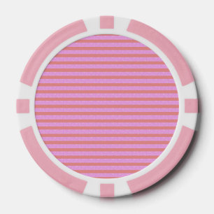 Pink Stripe Heart Poker Chips