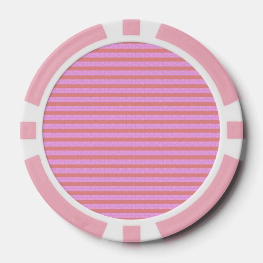 Pink Stripe Heart Poker Chips (Voorkant)
