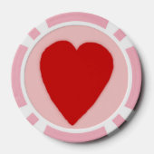 Pink Stripe Heart Poker Chips (Achterkant)