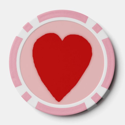 Pink Stripe Heart Poker Chips (Achterkant)