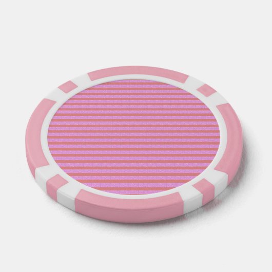 Pink Stripe Heart Poker Chips (Enkel)