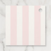 Pink Stripe Heart Valentine Baby Shower Bedankjes Labels (Achterkant)