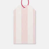 Pink Stripe Heart Valentine Baby Shower Favor Cadeaulabel (Achterkant)