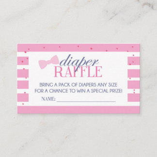 Pink Stripe Luier Raffle Ticket Informatiekaartje