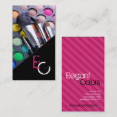 Pink Stripe Make-up Artist Palette Visitekaartje (Voorkant / Achterkant)