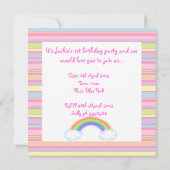 PINK STRIPE NOAHS ARK INVITATION KAART (Achterkant)