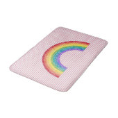 PINK STRIPE RAINBOW BATH MAT (Gekanteld)