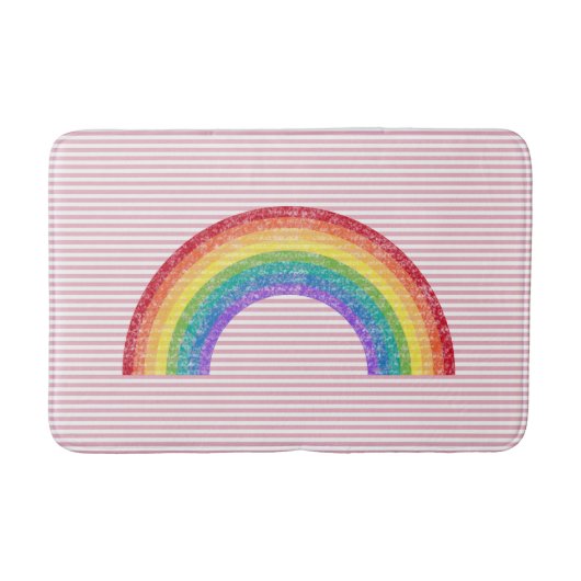 PINK STRIPE RAINBOW BATH MAT (Voorkant)