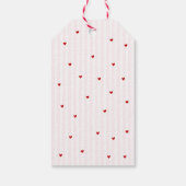 Pink Stripe Red Heart Little Sweetheart Birthday Cadeaulabel (Achterkant)