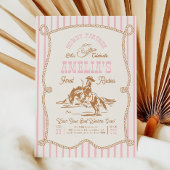 Pink Stripe Rope Rodeo Invitation Kaart