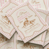 Pink Stripe Rope Rodeo Invitation Kaart
