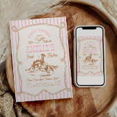 Pink Stripe Rope Rodeo Invitation Kaart