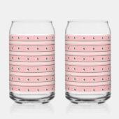 Pink Stripe Soda Glass Blikvorm Glas (Voorkant)