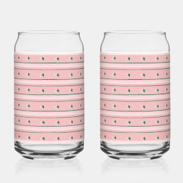 Pink Stripe Soda Glass Blikvorm Glas