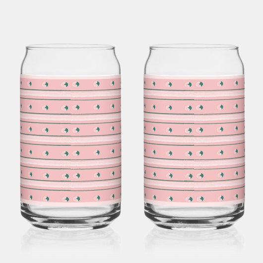 Pink Stripe Soda Glass Blikvorm Glas (Rechts)