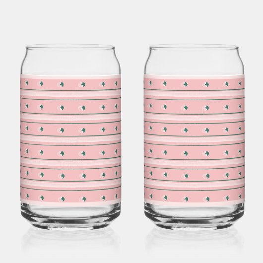 Pink Stripe Soda Glass Blikvorm Glas (Achterkant)