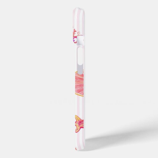 Pink Stripe Summer Marine Pattern Case-Mate iPhone Case (Achterkant / Links)