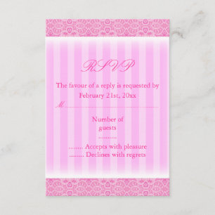 Pink Stripe Sweet16 RSVP-kaart RSVP Kaartje