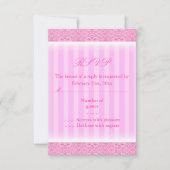 Pink Stripe Sweet16 RSVP-kaart RSVP Kaartje (Voorkant)