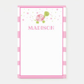 Pink Stripe Turtle Post It Note (Voorkant)