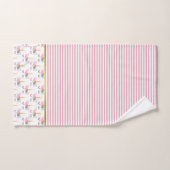 PINK STRIPE UNICORN GOLD BATHROOM TOWEL SET BAD HANDDOEK (Handdoek)
