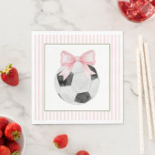 Pink Stripe Voetbal Servet (Insitu)