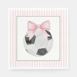 Pink Stripe Voetbal Servet