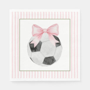 Pink Stripe Voetbal Servet