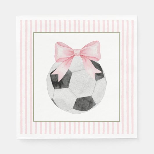 Pink Stripe Voetbal Servet (Voorkant)