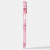 Pink Striped Bow Coquette Aesthetic Cute Girly  iPhone Hoesje (Rechterkant)