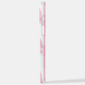 Pink Striped Bow Coquette Aesthetic Cute Girly  iPhone Hoesje (Linkerkant)