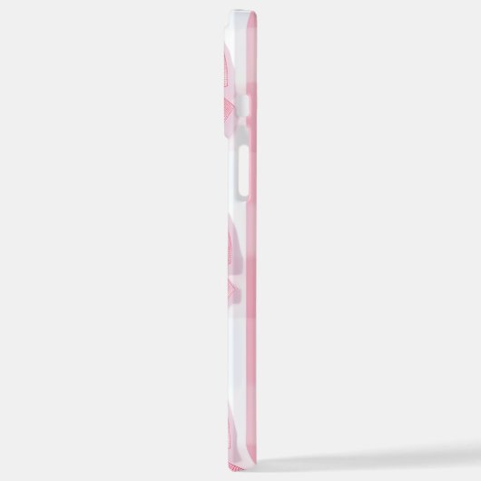 Pink Striped Bow Coquette Aesthetic Cute Girly iPhone Hoesje (Linkerkant)