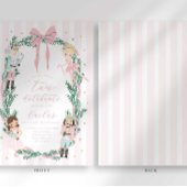 Pink Striped Bow Nutcracker Ballet 2nd Birthday Kaart
