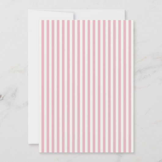 Pink Striped Confirmation Invitation Kaart (Achterkant)