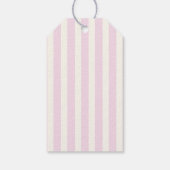 Pink Striped Preppy Graduation Cadeaulabel (Achterkant)