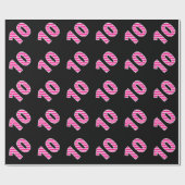 Pink Stripes 10 Event # (Verjaardag, Jubileum) Cadeaupapier (Vlak)