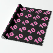 Pink Stripes 10 Event # (Verjaardag, Jubileum) Cadeaupapier (Uitgerold)
