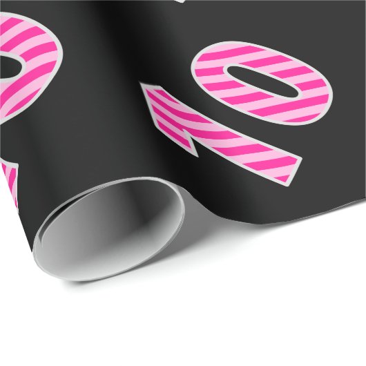 Pink Stripes 10 Event # (Verjaardag, Jubileum) Cadeaupapier (Rol Hoek)