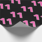 Pink Stripes 11 Event # (Verjaardag, Jubileum) Cadeaupapier (Hoek)