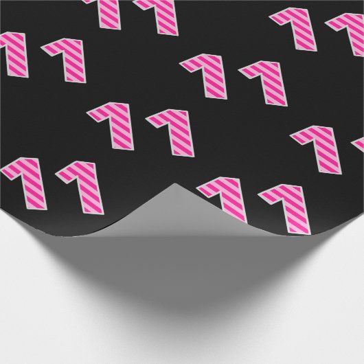 Pink Stripes 11 Event # (Verjaardag, Jubileum) Cadeaupapier (Hoek)
